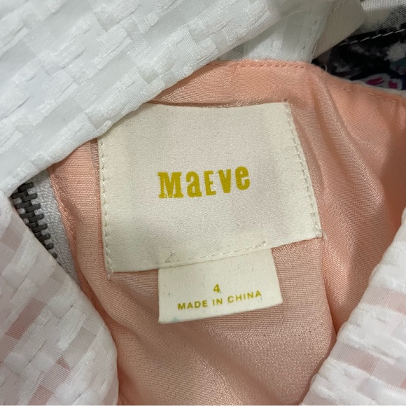 Anthropologie Maeve white and peach gingham basket tank top blouse size 4 - Picture 4 of 4